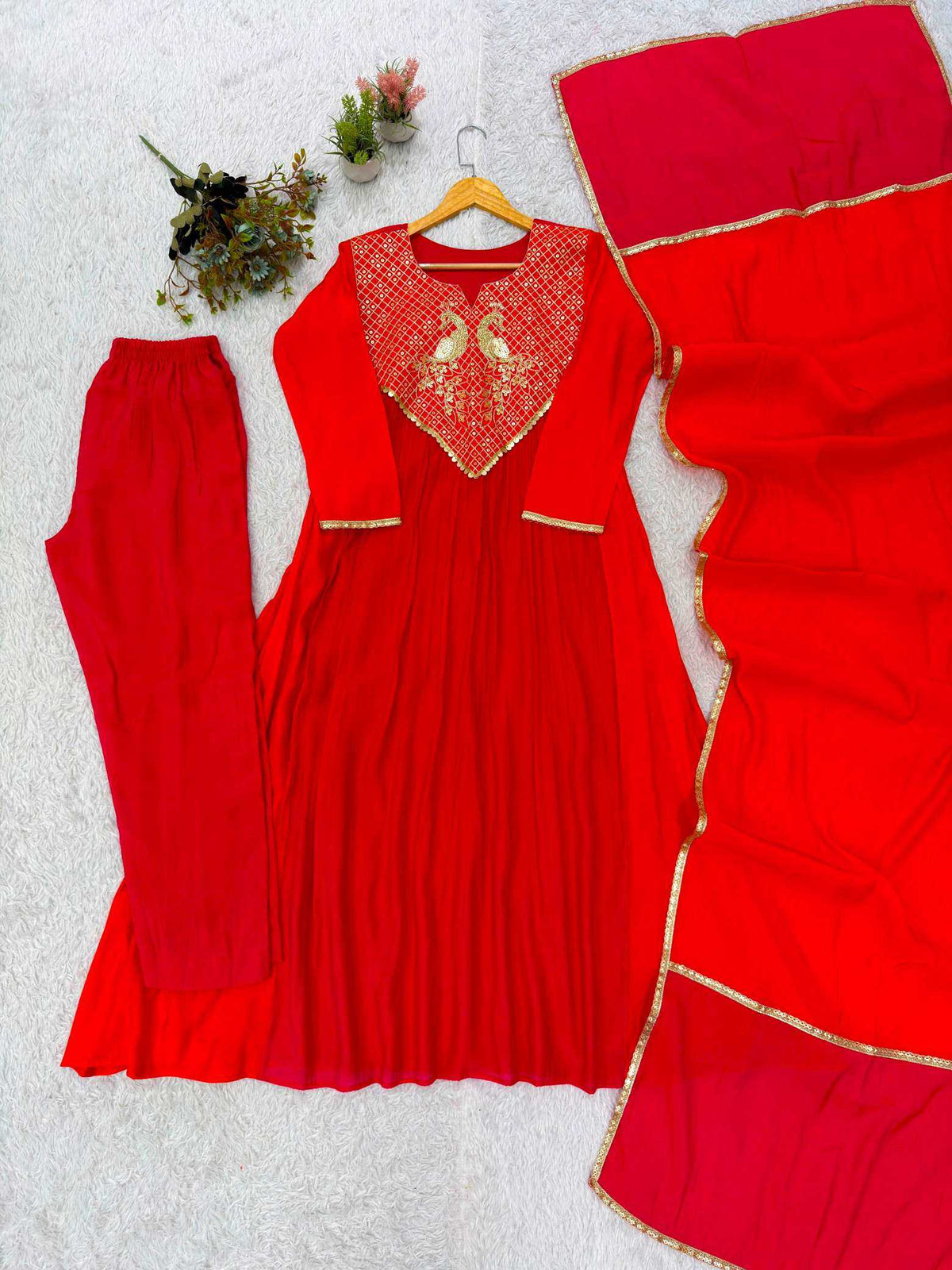 Chanderi Soft Sharara Salwar Suit