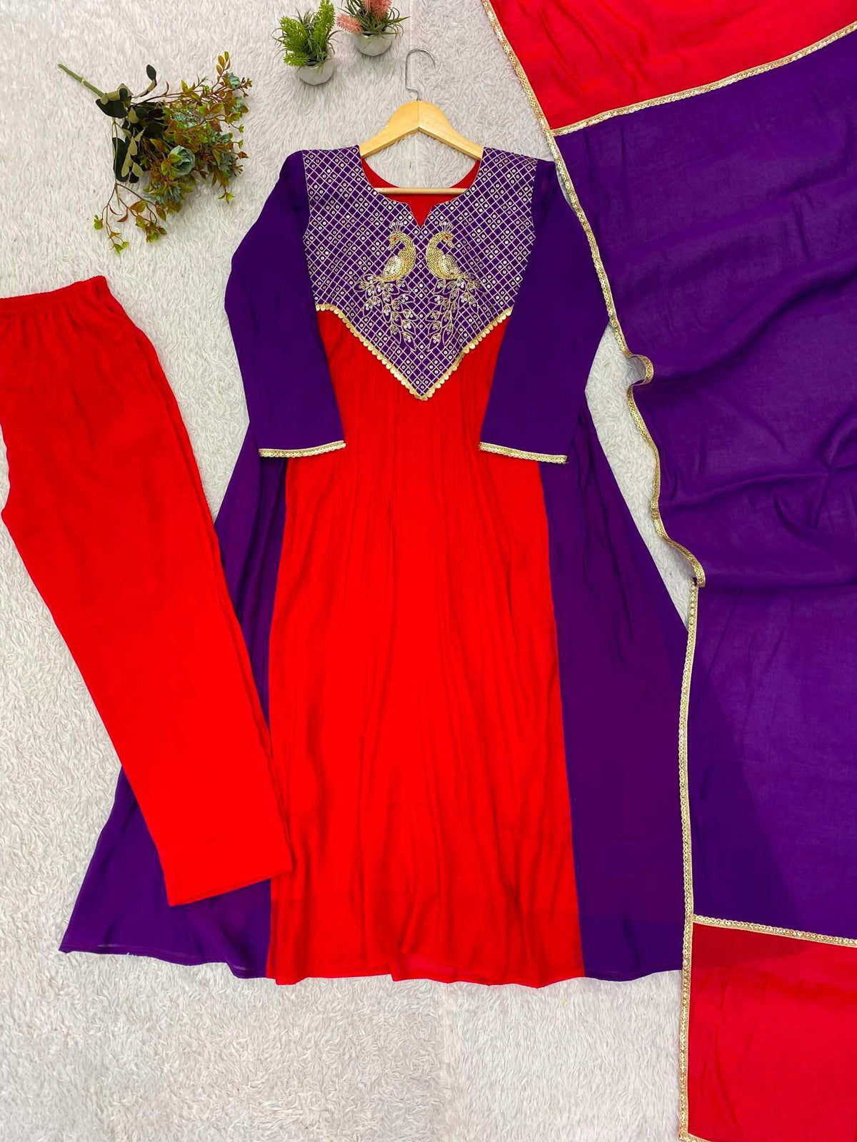 Chanderi Soft Sharara Salwar Suit