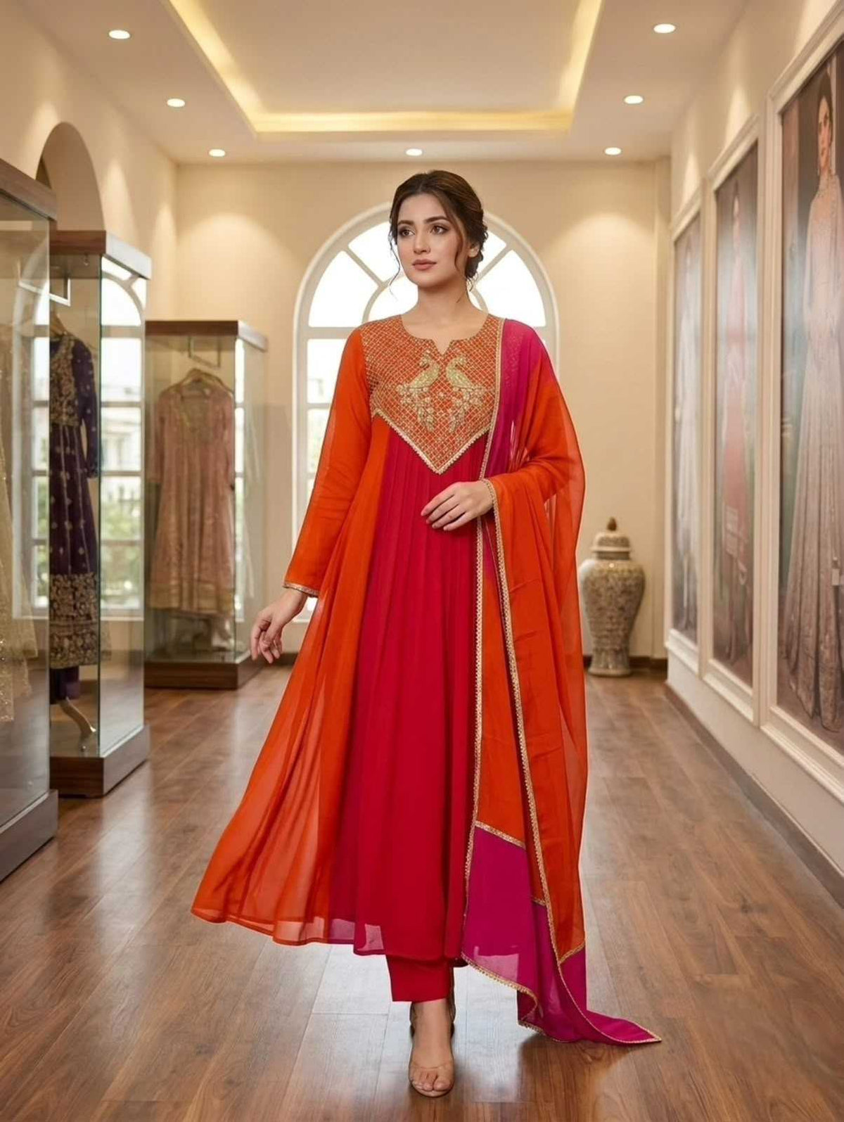 Chanderi Soft Sharara Salwar Suit