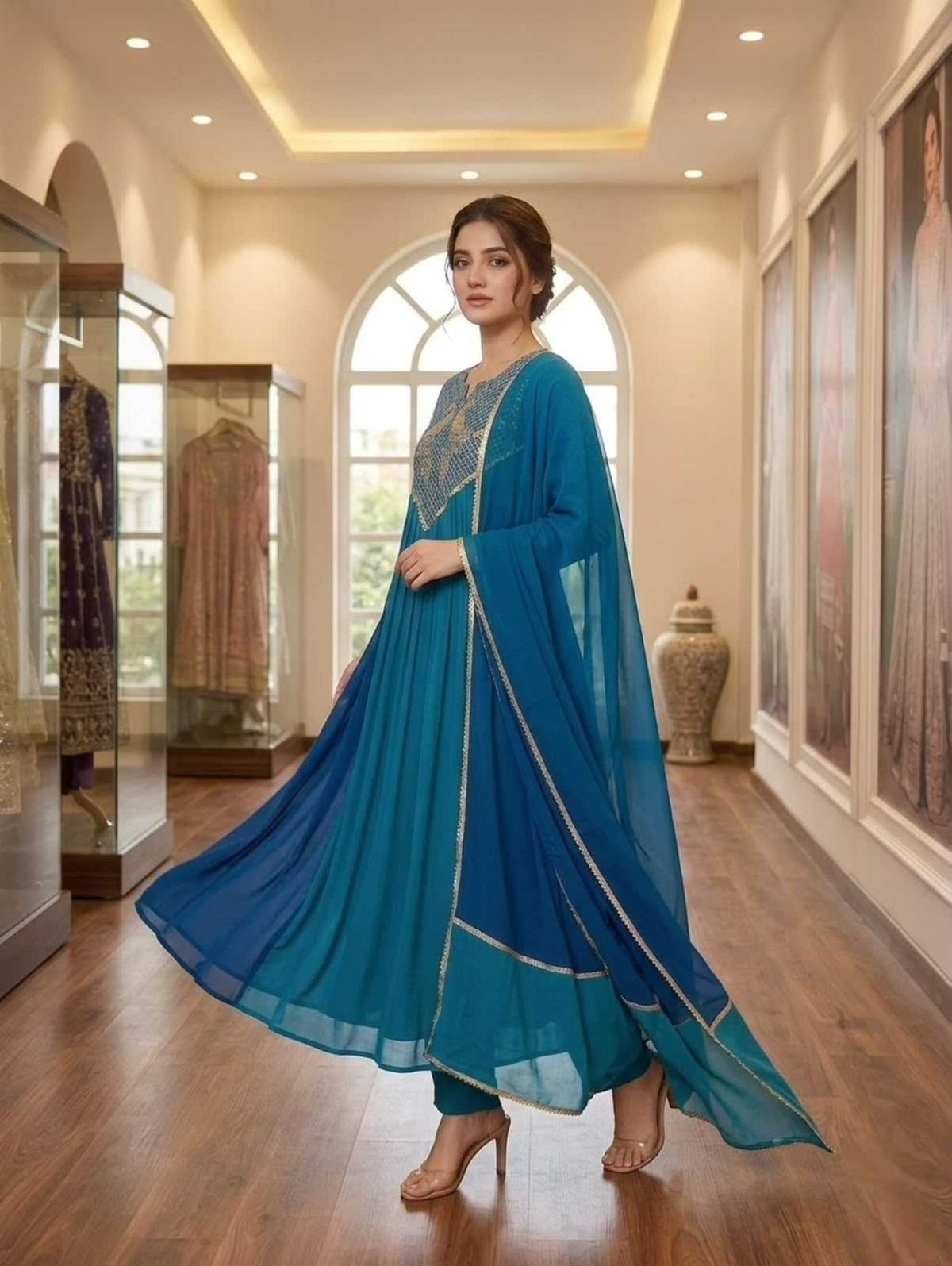 Chanderi Soft Sharara Salwar Suit