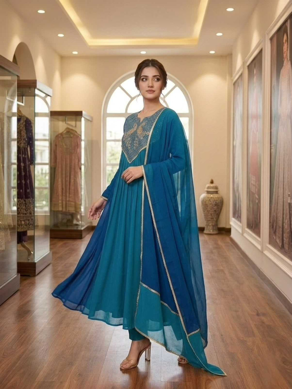 Chanderi Soft Sharara Salwar Suit