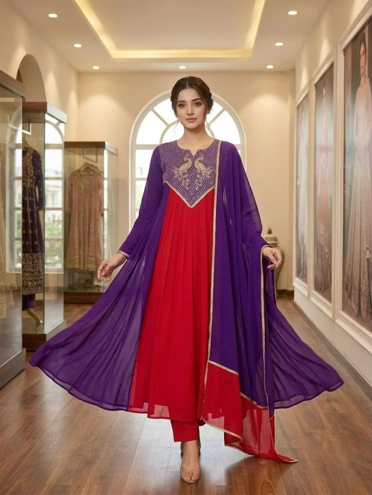 Chanderi Soft Sharara Salwar Suit