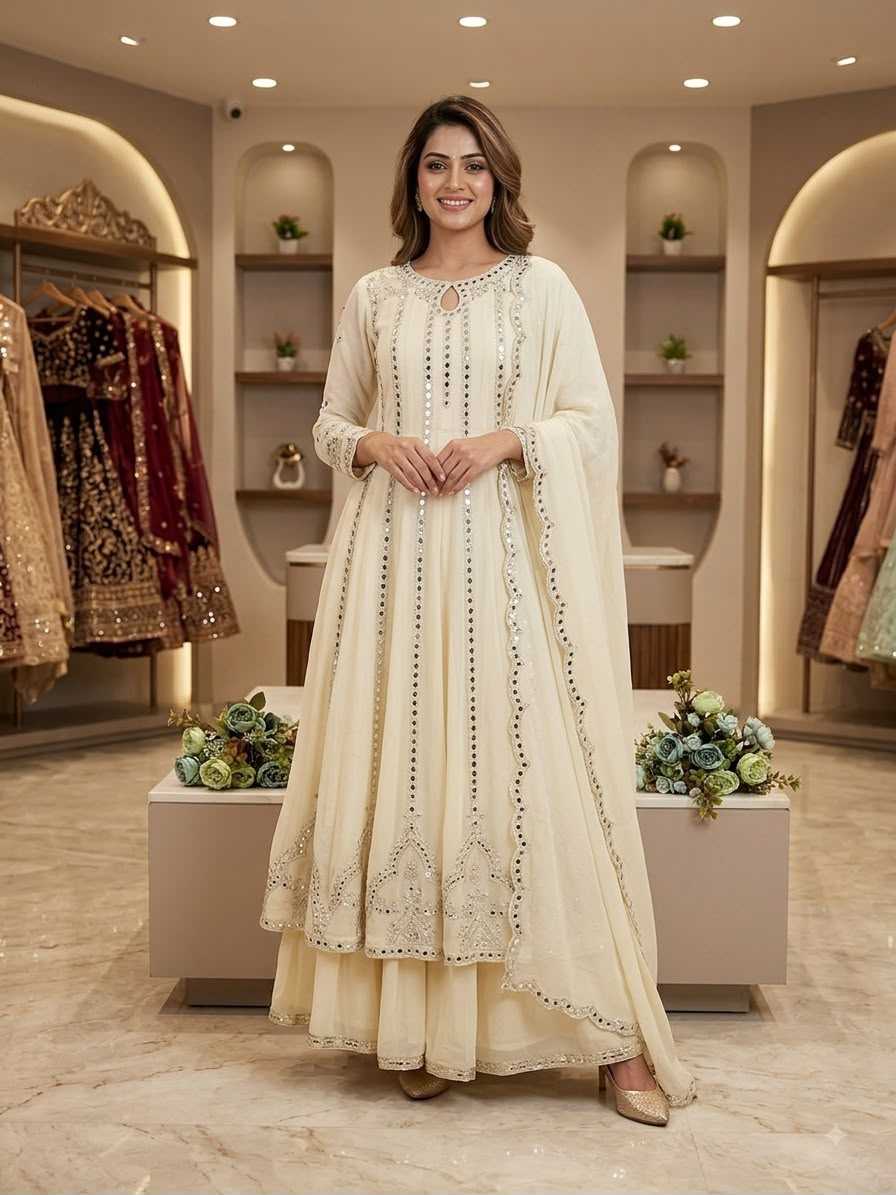 Georgette Embroidery Gown 2138