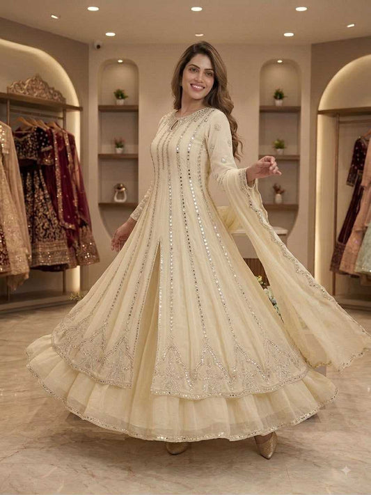 Georgette Embroidery Gown 2138