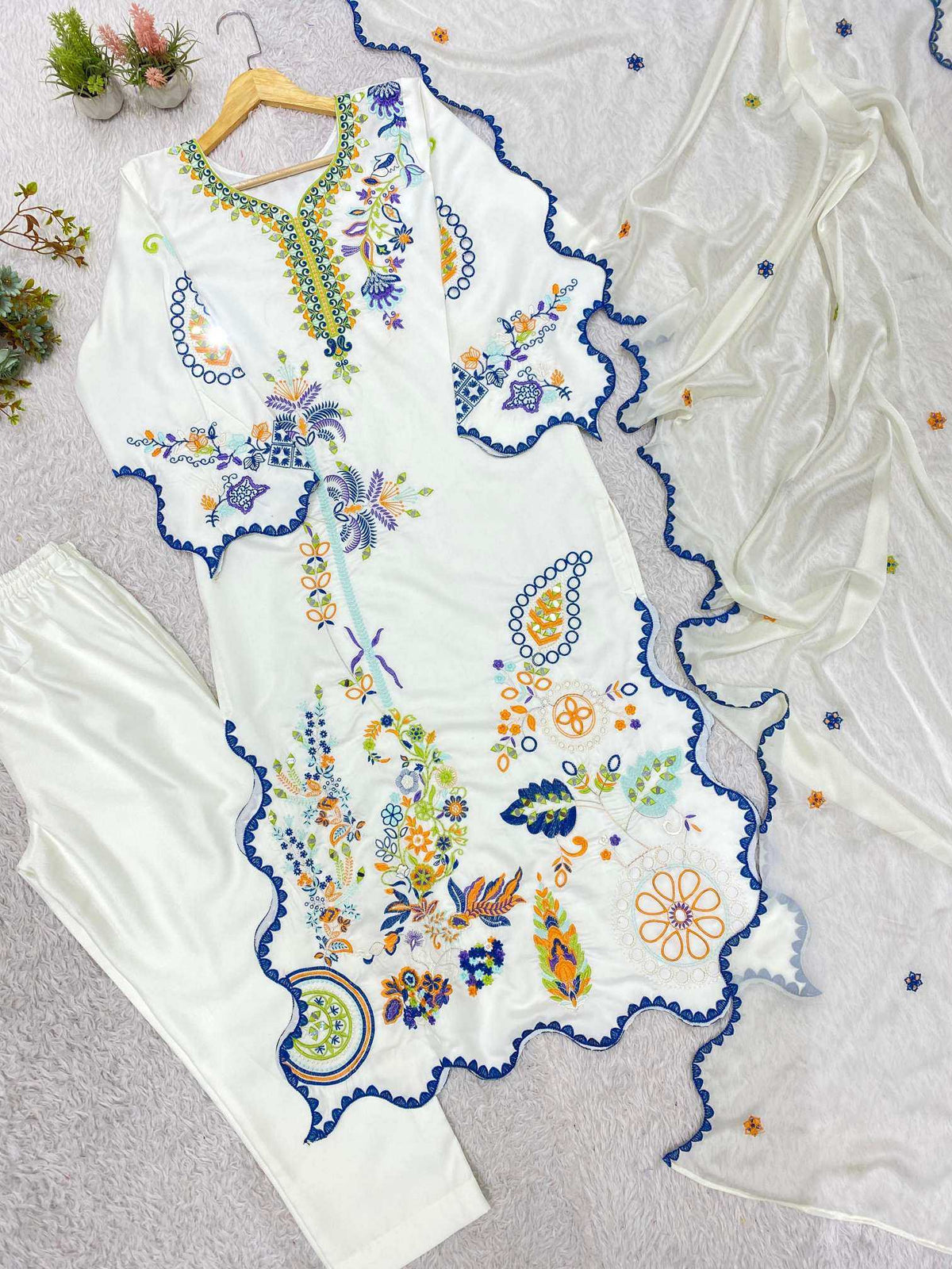 Silk Mirror Work Kurti