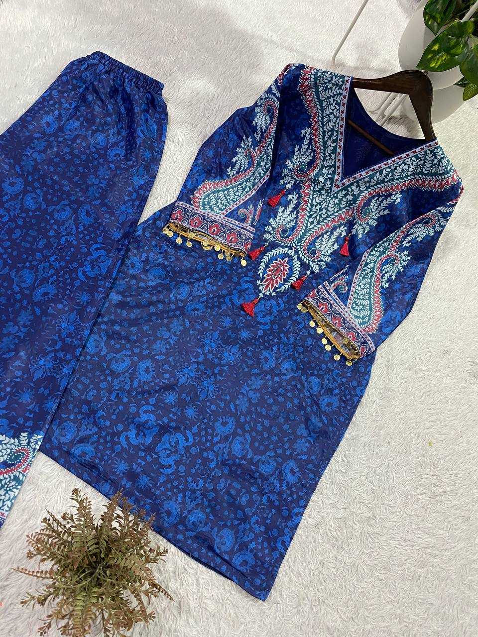 Crepe Silk Printed Suit