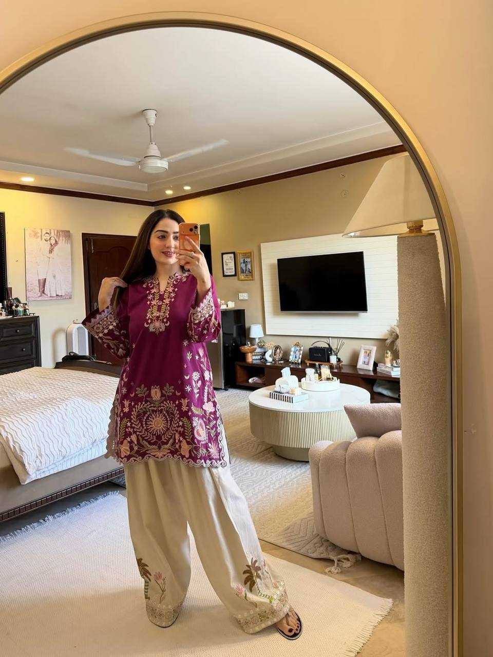 Crepe Silk Sharara Salwar Suit