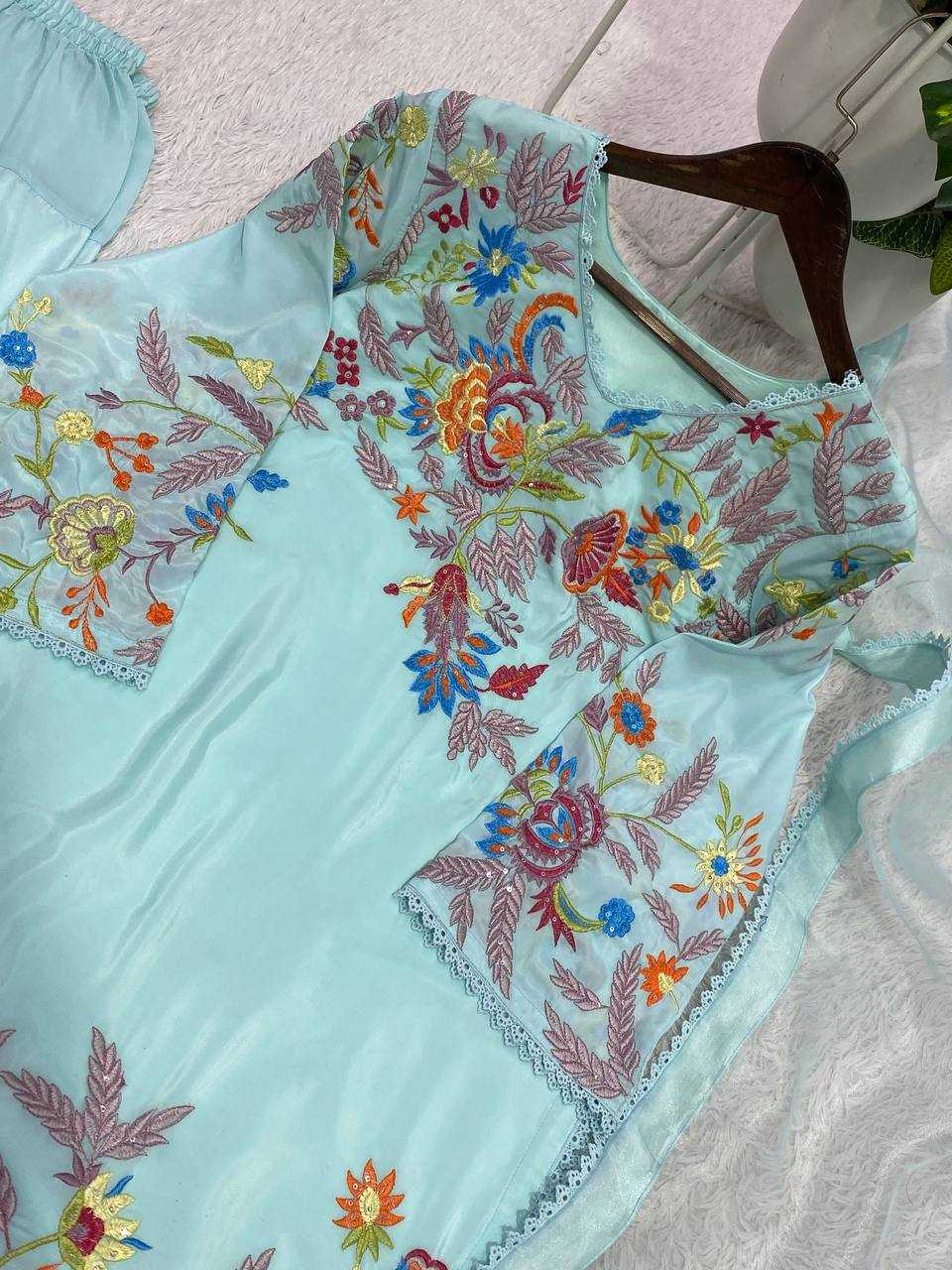 Crepe Silk Sharara Salwar Suit