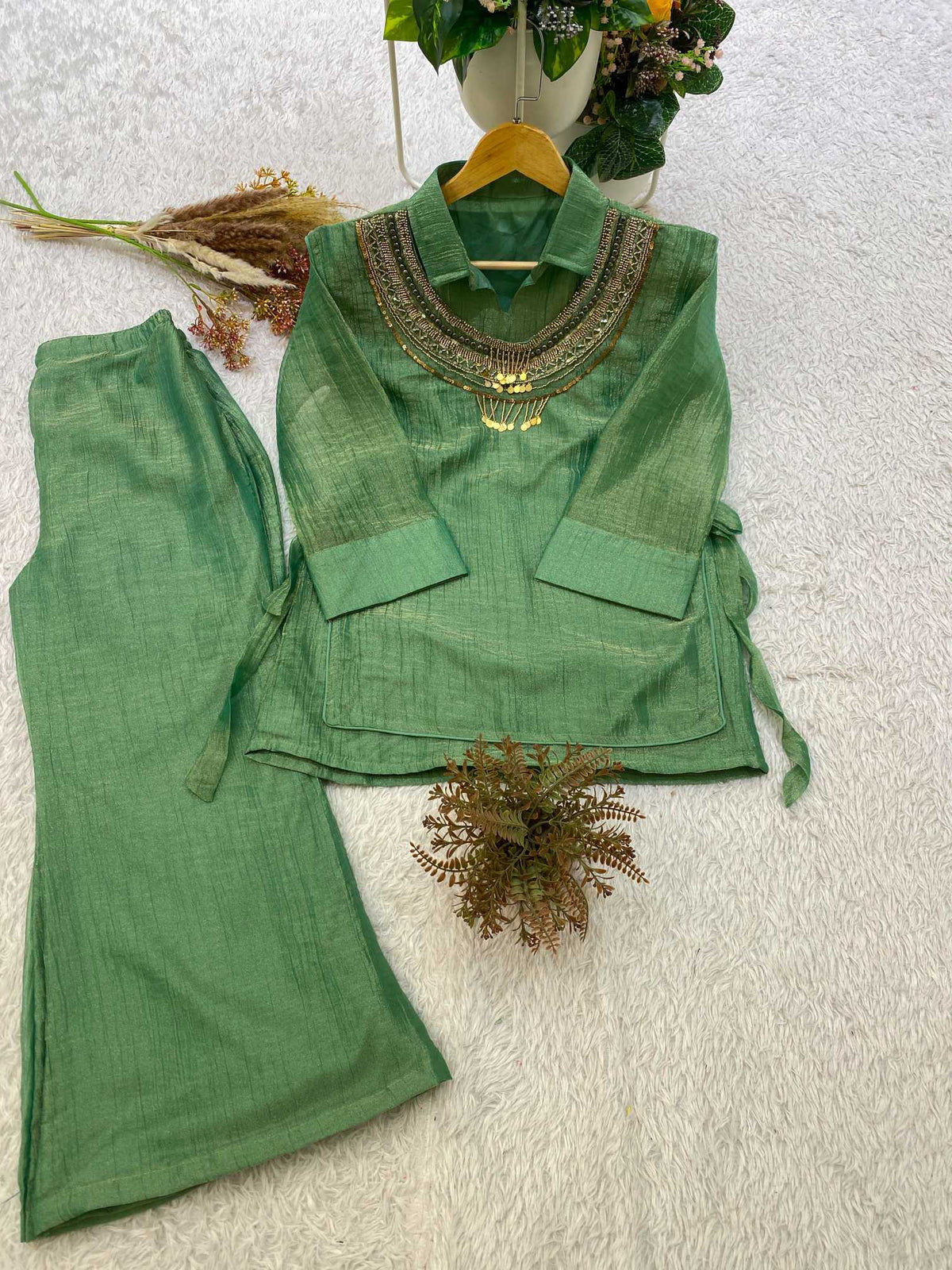 Silk Designer Kurti in Brown