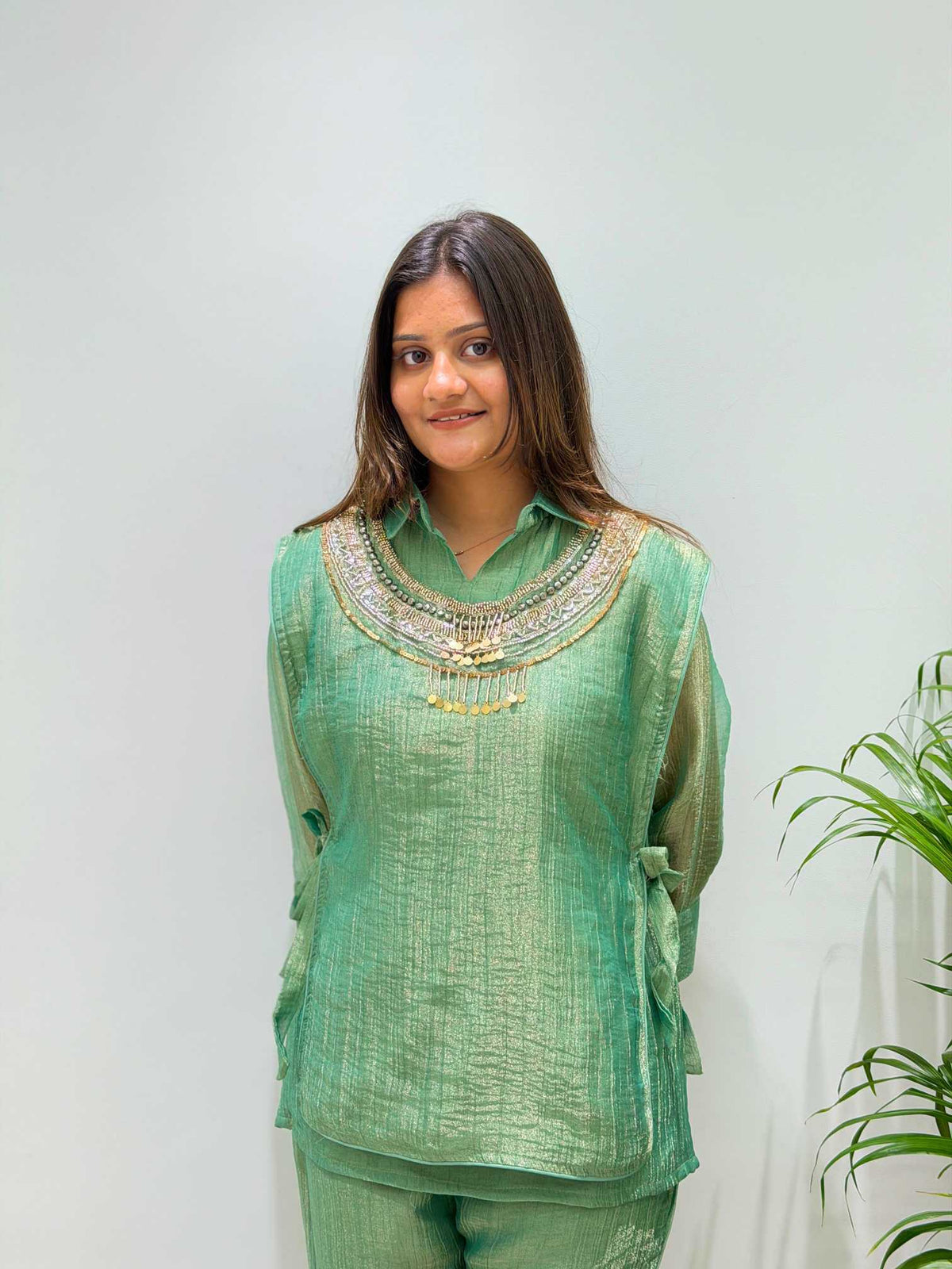 Silk Designer Kurti in Brown