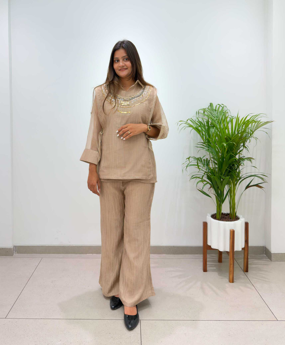 Silk Designer Kurti in Brown