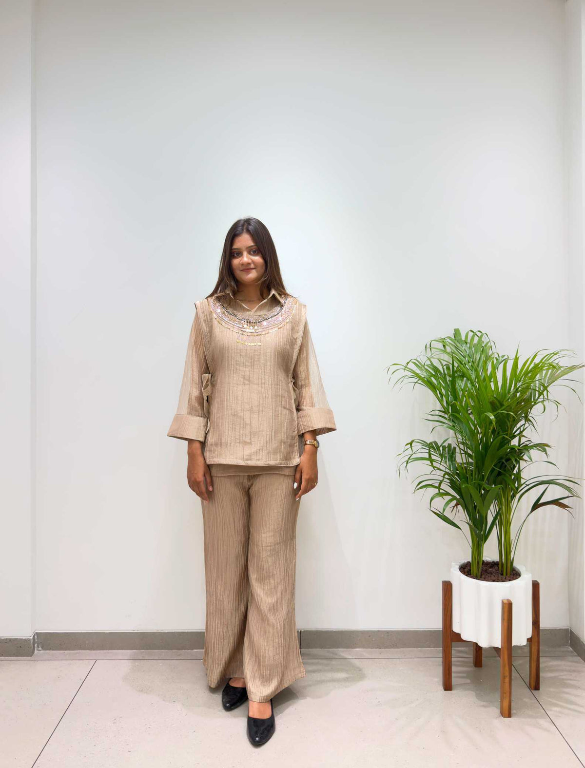 Silk Designer Kurti in Brown
