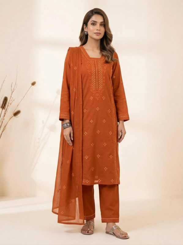 Heavy Roman Silk Embroidery Suit