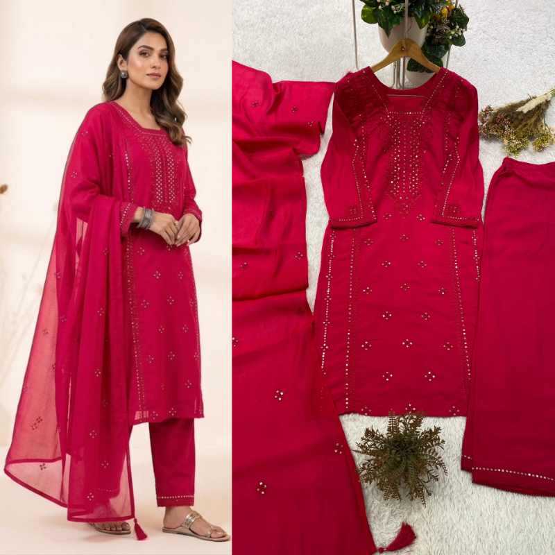 Heavy Roman Silk Embroidery Suit