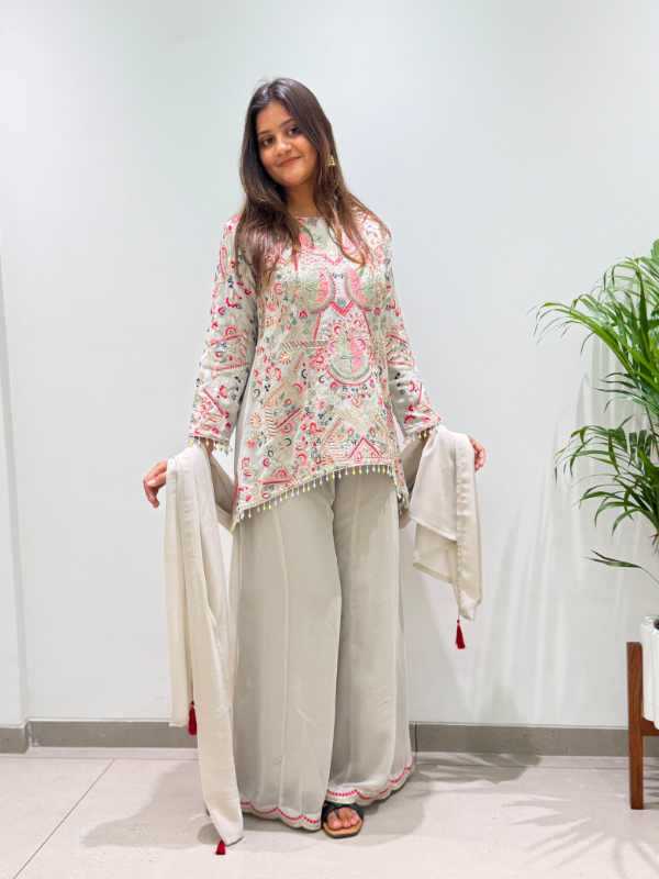 Faux Georgette Embroidery Suit