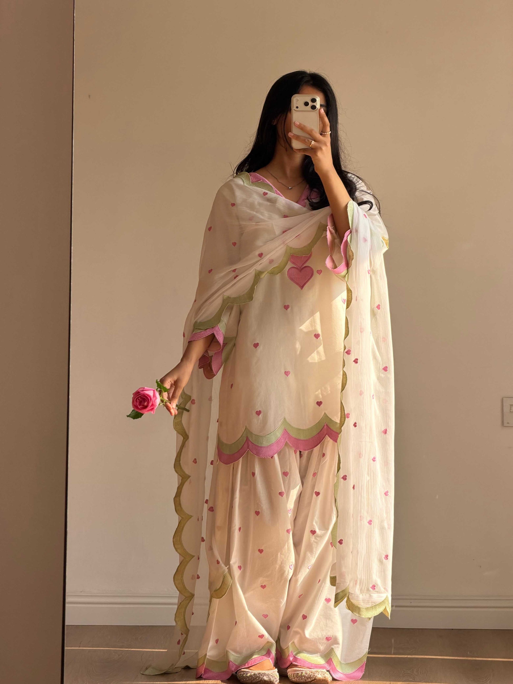 Chanderi Cotton Sharara Salwar Suit