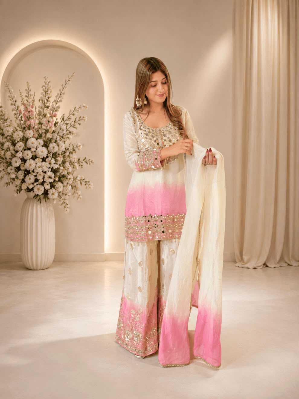 Georgette Embroidery Suit in Blue