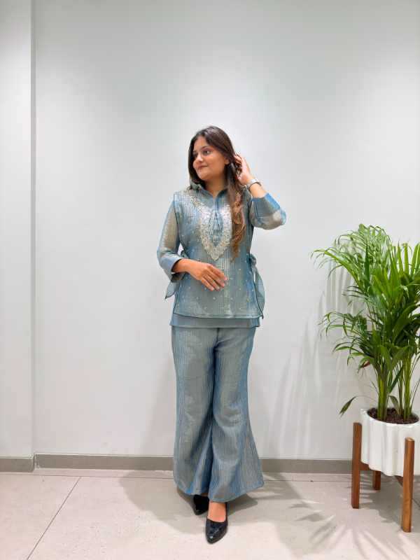 Silk Co-ord Set in Blue
