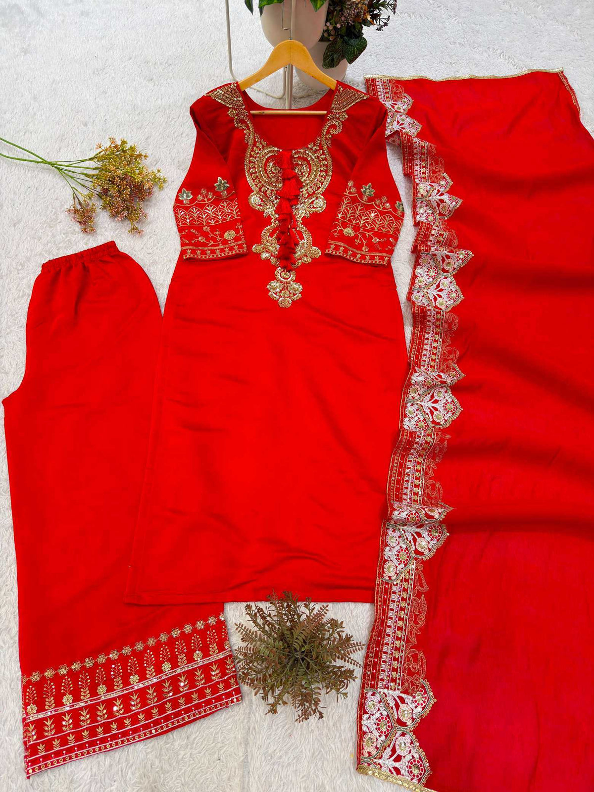 Heavy Roman Silk Embroidery Suit 500