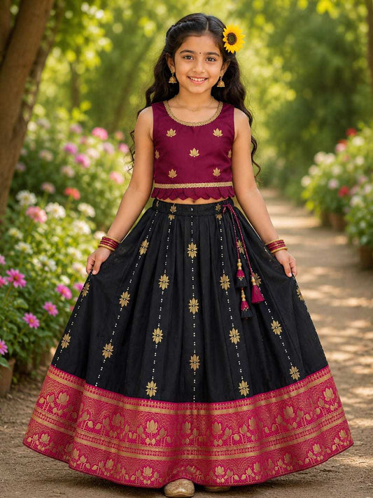 Dual Soft Silk Kids Lehenga