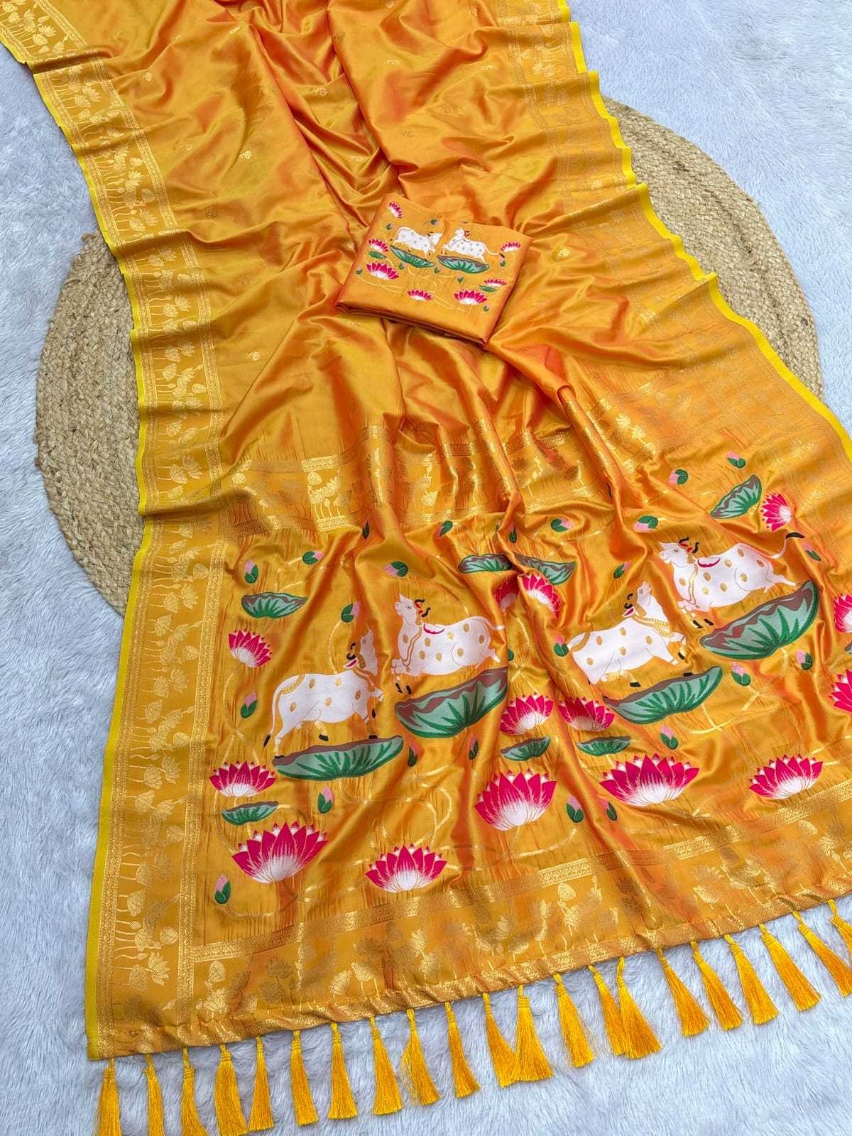 Kamadhenu Premium Silk Floral Saree