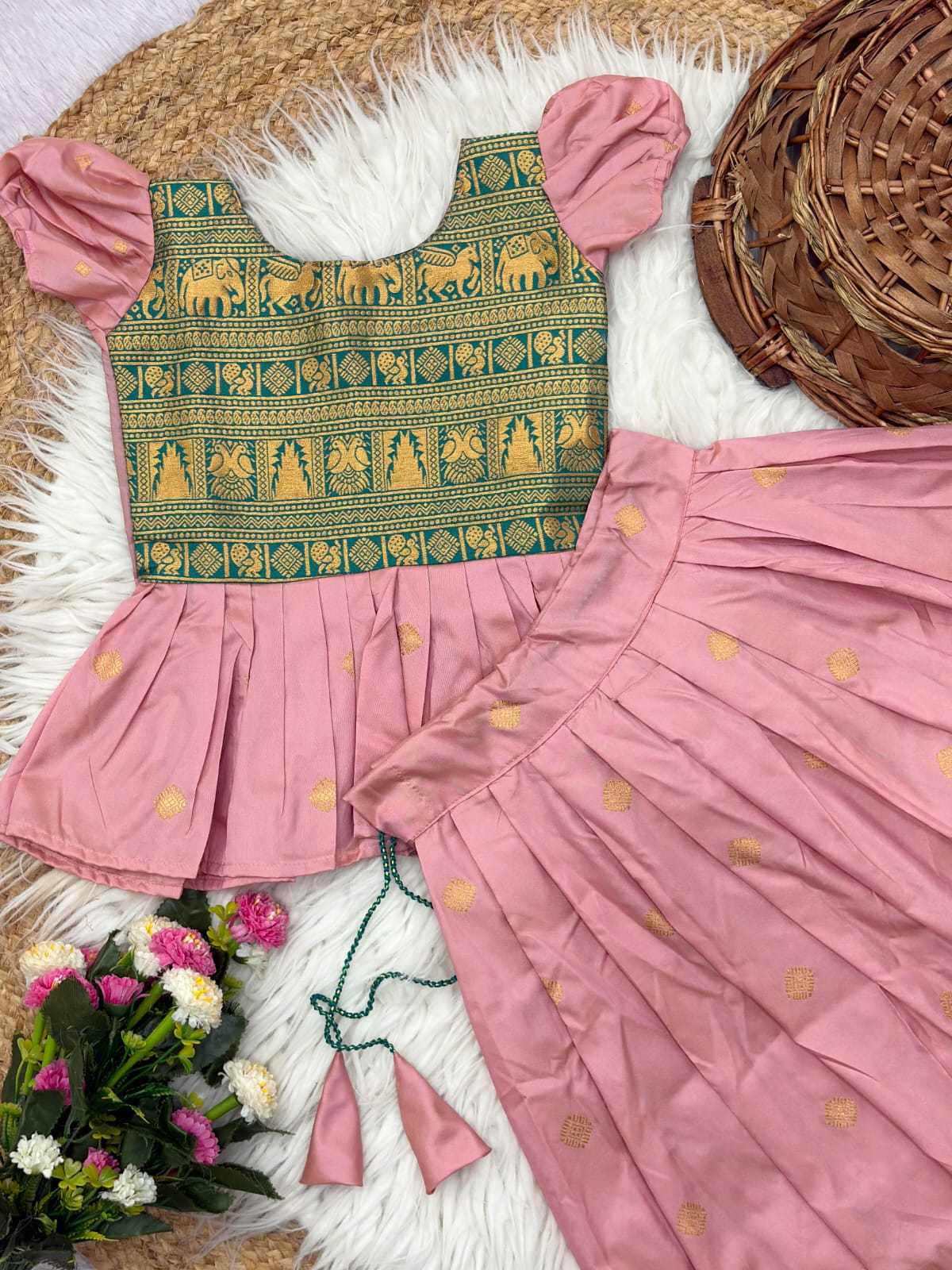 Kanchi Soft Silk Kids Lehenga