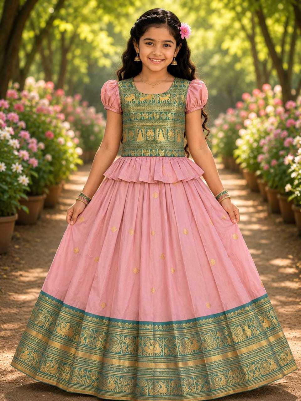 Kanchi Soft Silk Kids Lehenga