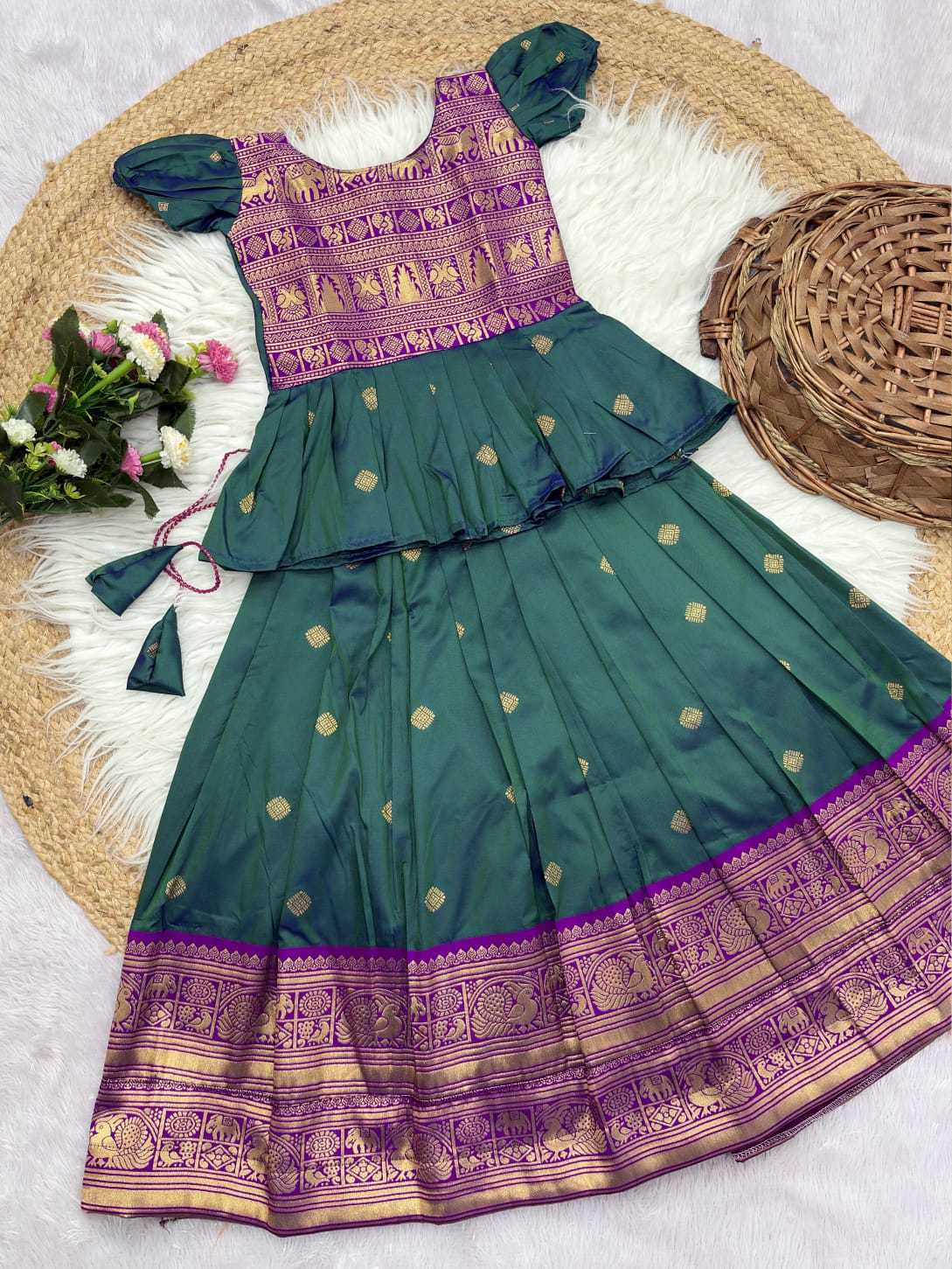 Kanchi Soft Silk Kids Lehenga