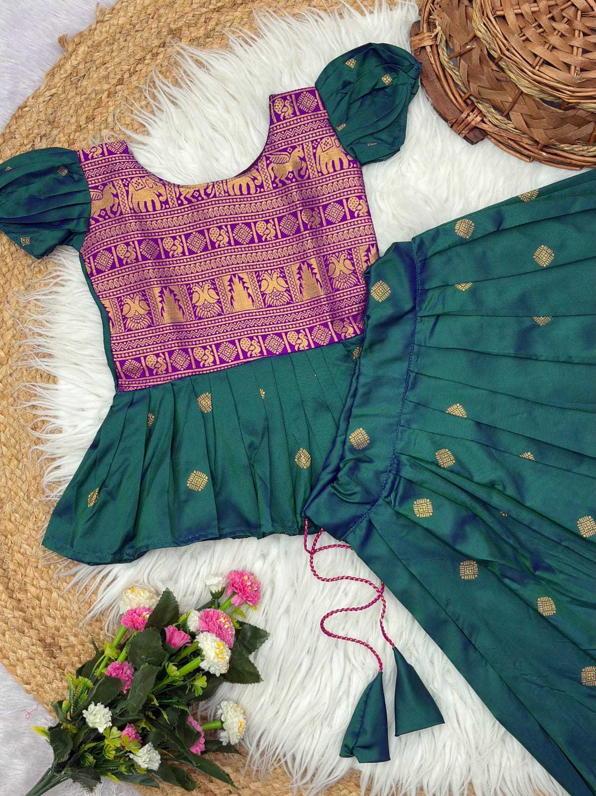 Kanchi Soft Silk Kids Lehenga