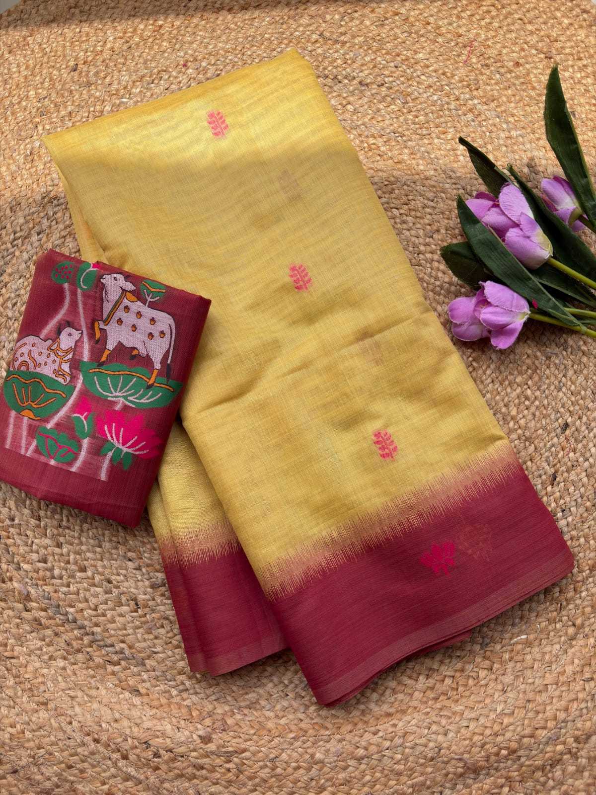 Pichwai Soft Cotton Designer Saree
