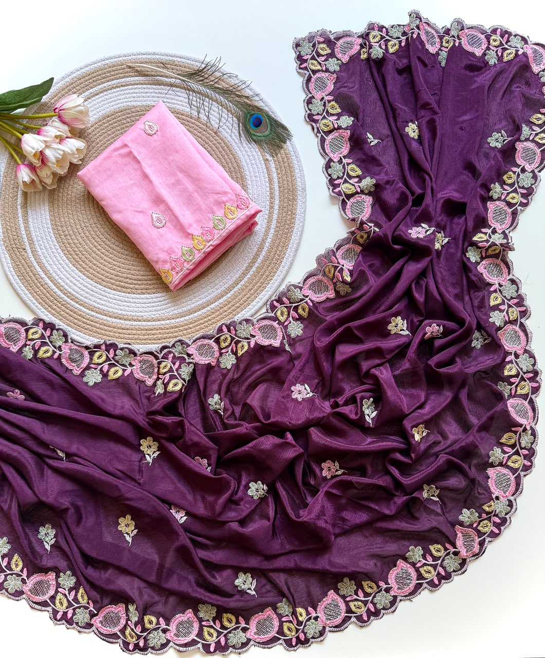 Chinon Party Wear Saree