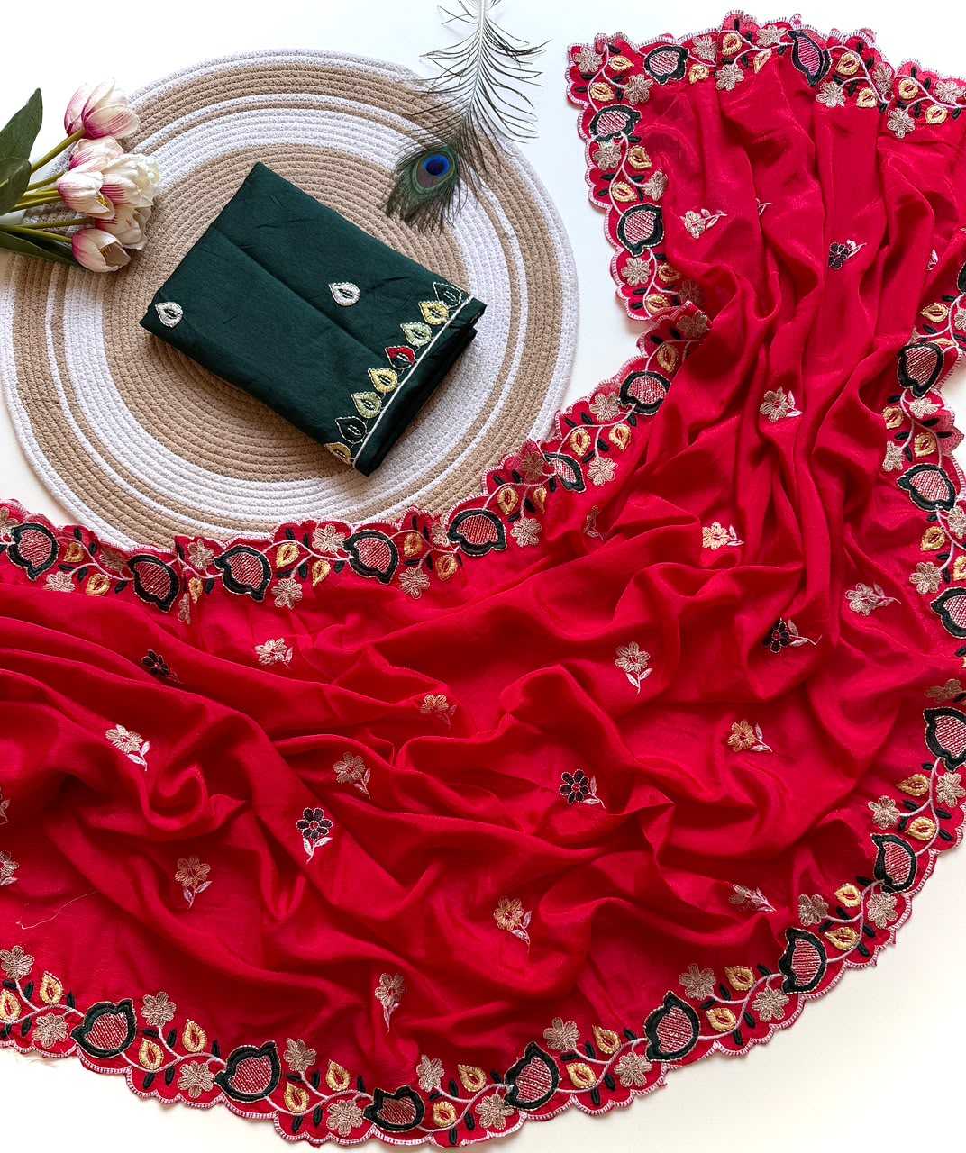 Chinon Party Wear Saree