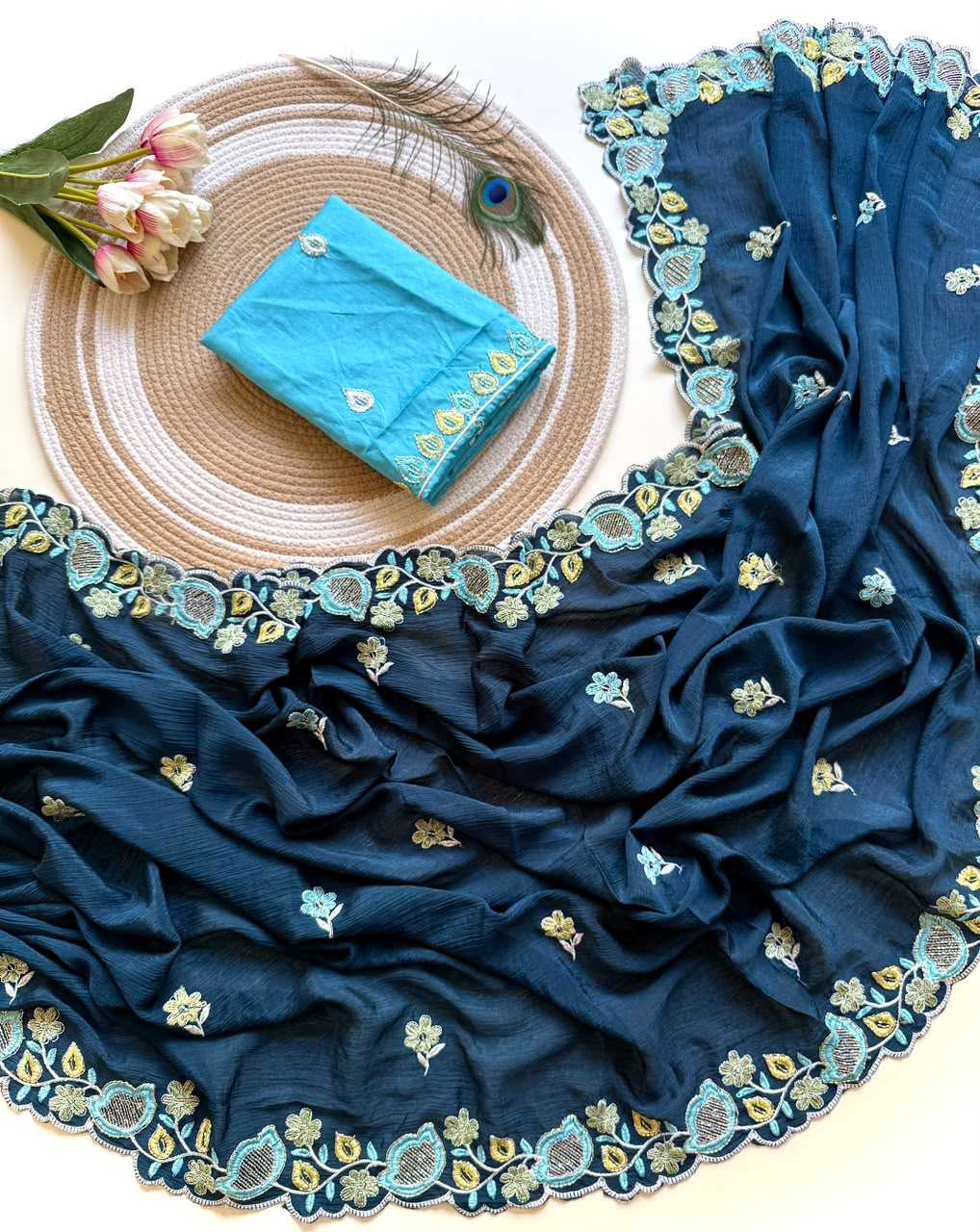 Chinon Party Wear Saree