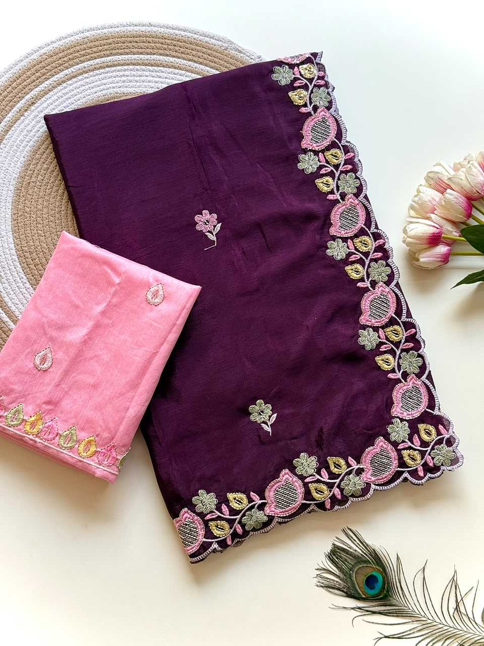 Chinon Party Wear Saree