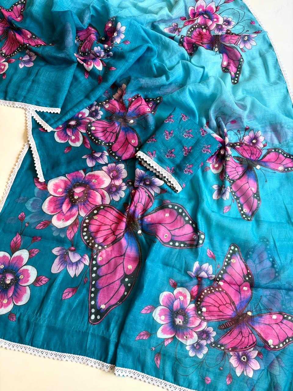 Aarna Linen Embroidered Saree