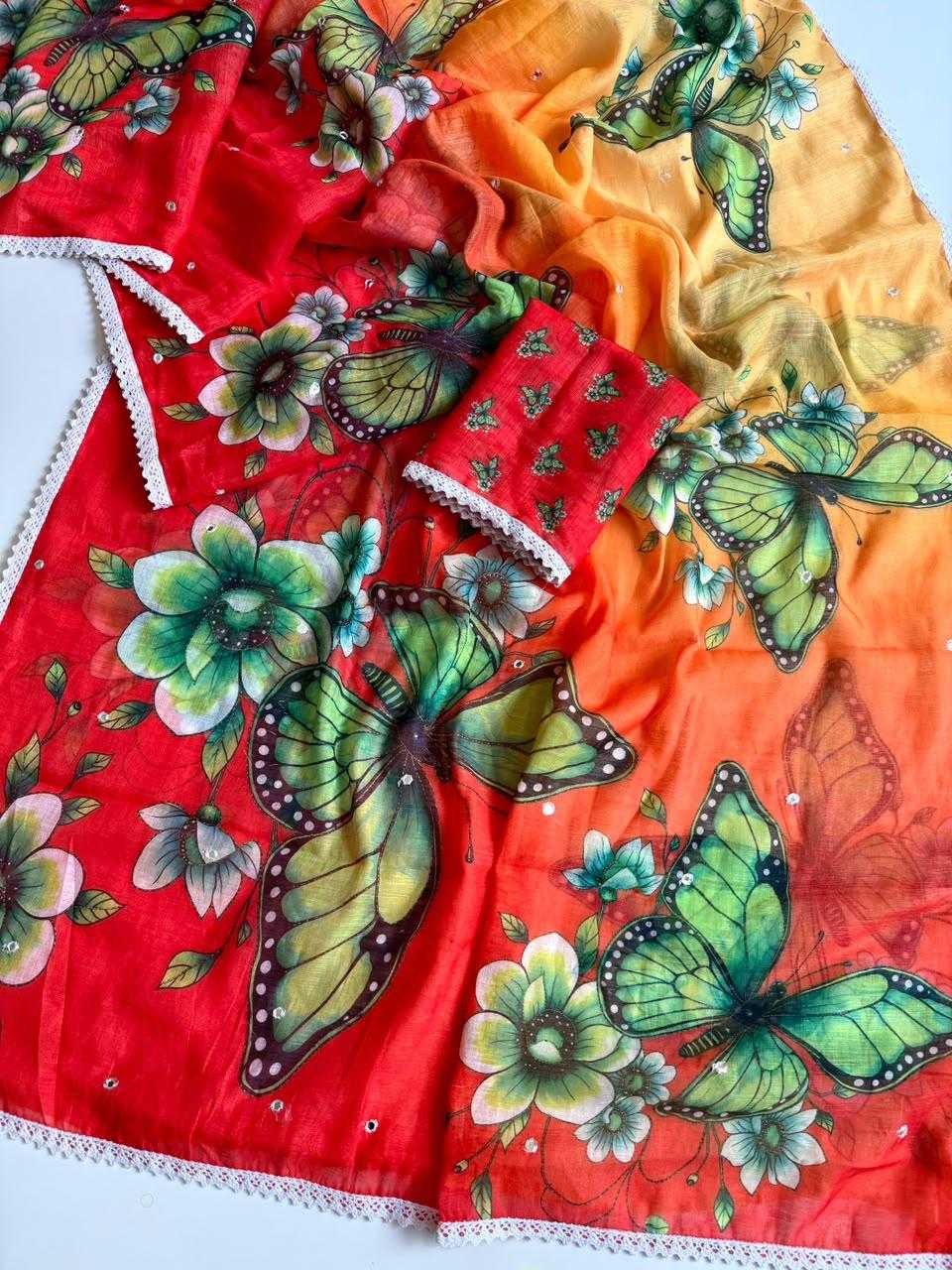 Aarna Linen Embroidered Saree