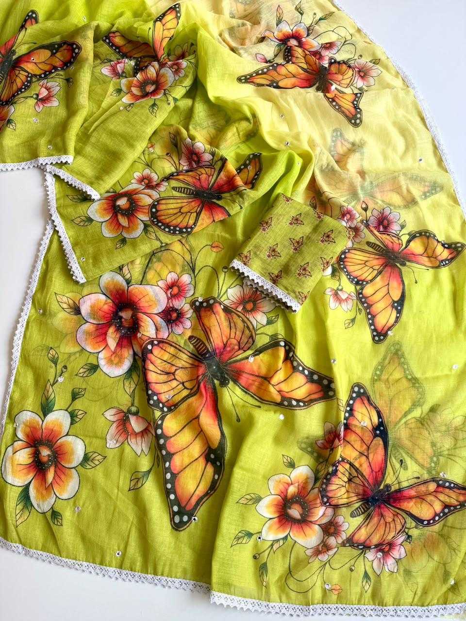 Aarna Linen Embroidered Saree