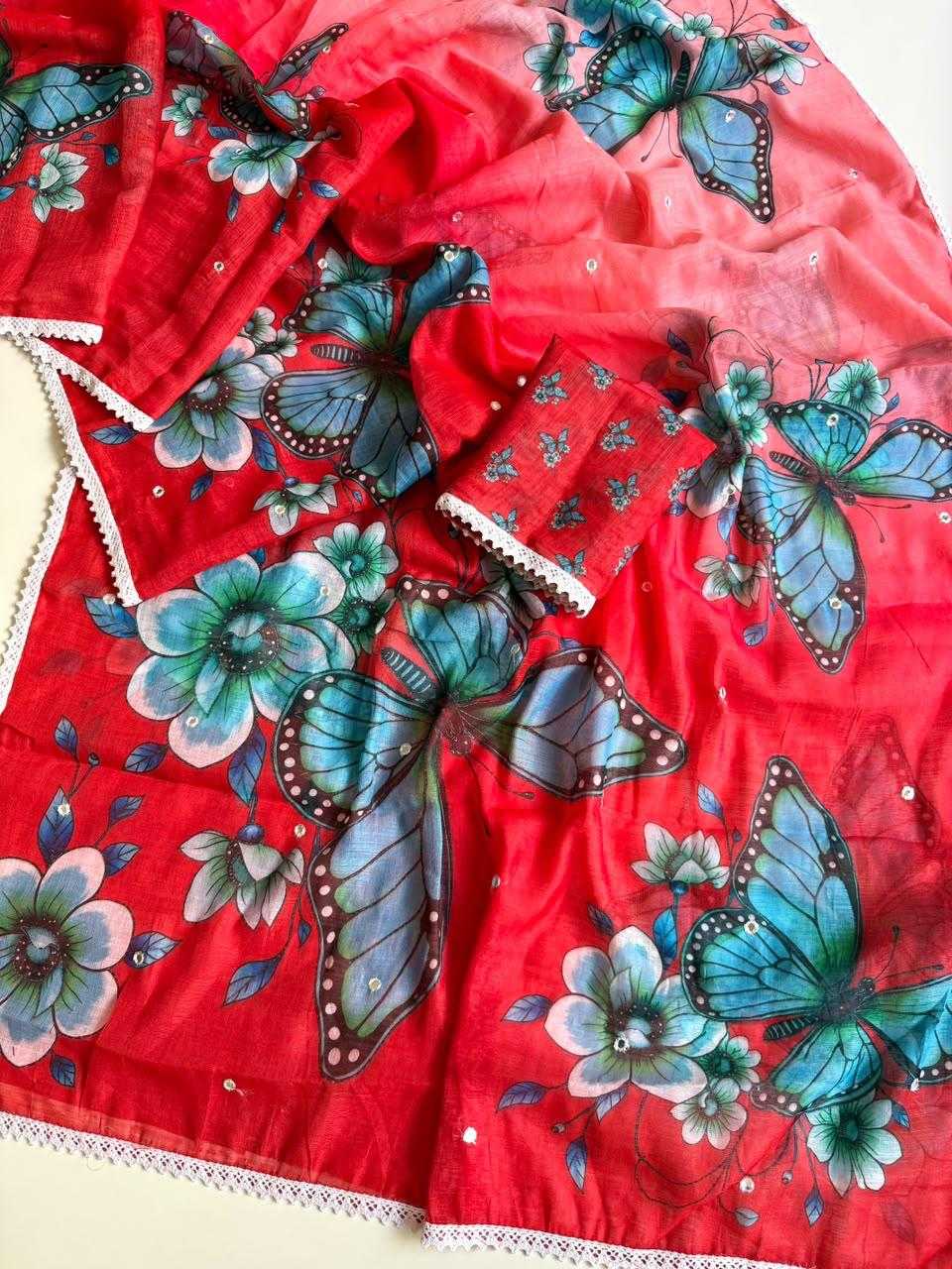 Aarna Linen Embroidered Saree