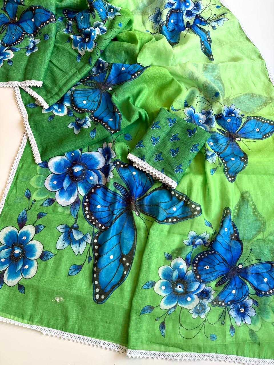 Aarna Linen Embroidered Saree
