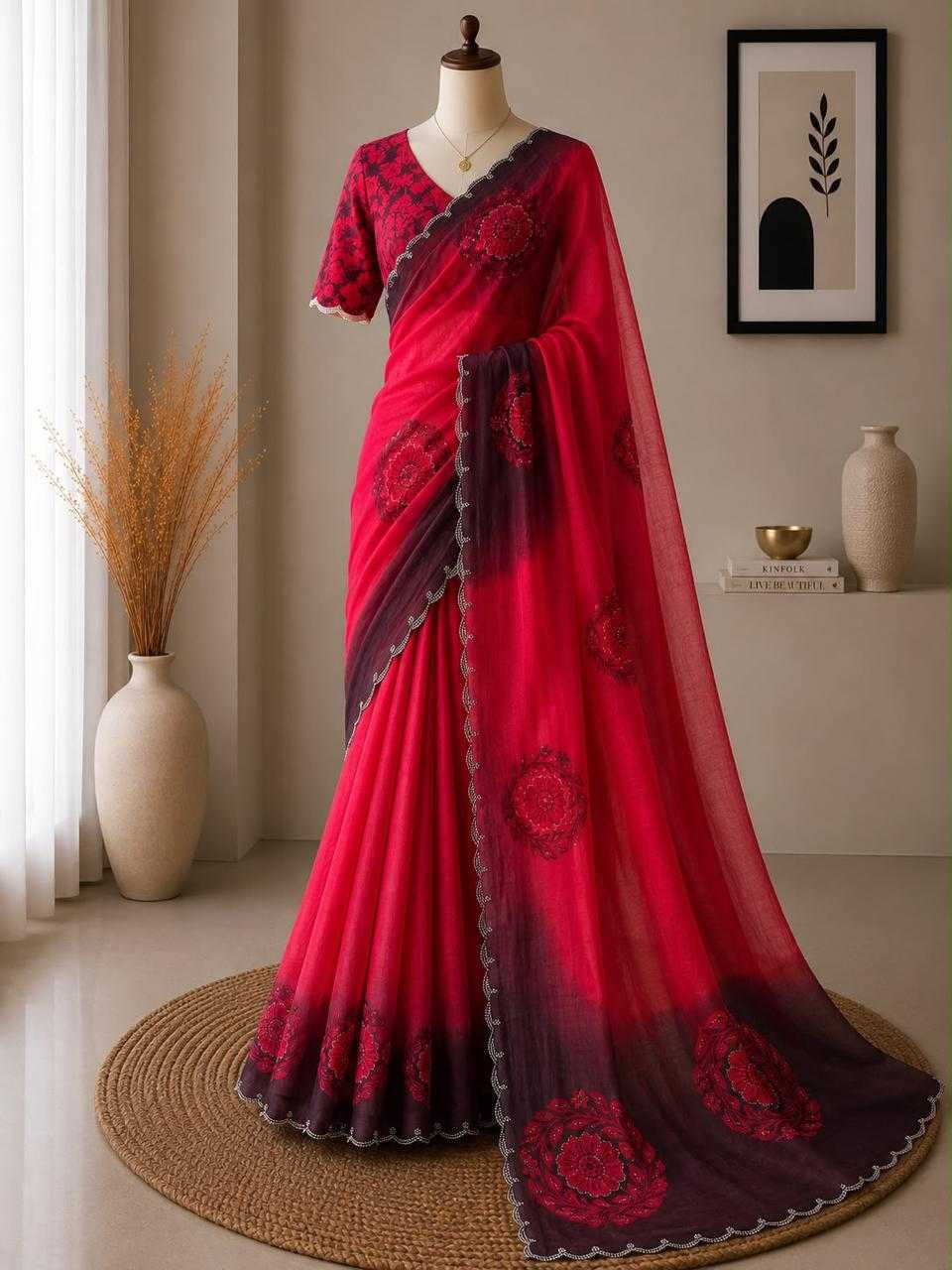 Satin Designer Saree