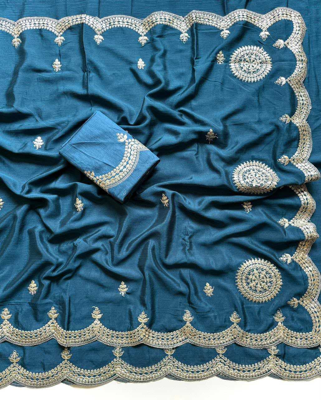 Akshara Chinon Embroidered Saree