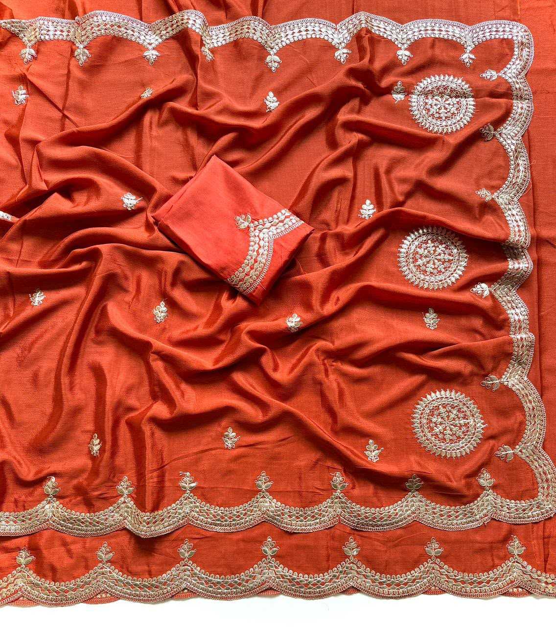 Akshara Chinon Embroidered Saree