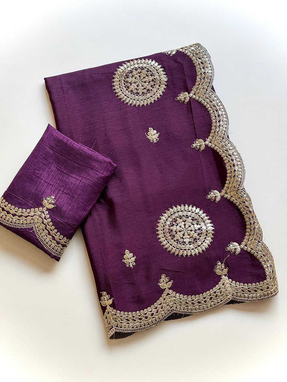 Akshara Chinon Embroidered Saree