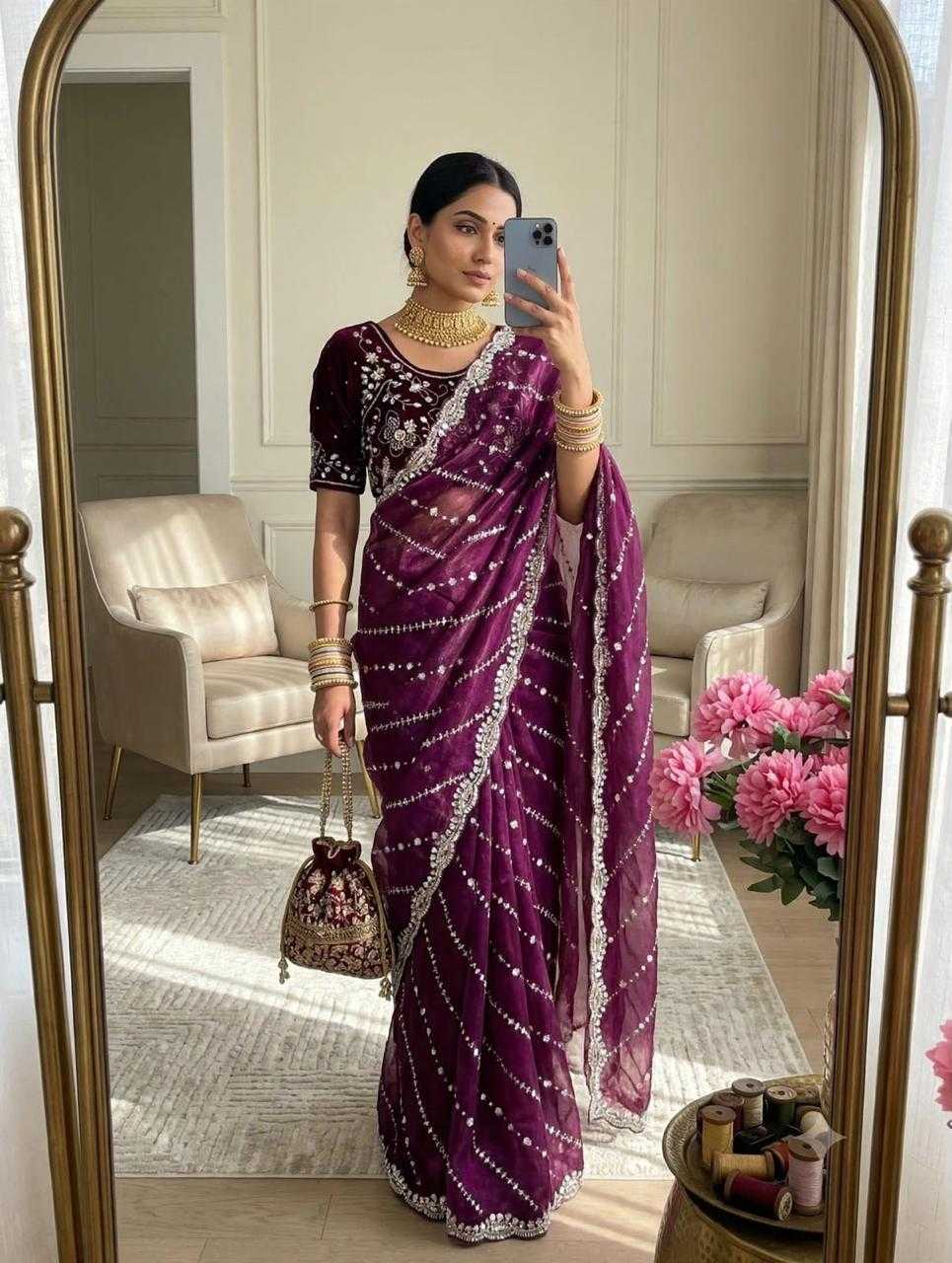 Akshara Satin Sequence Saree