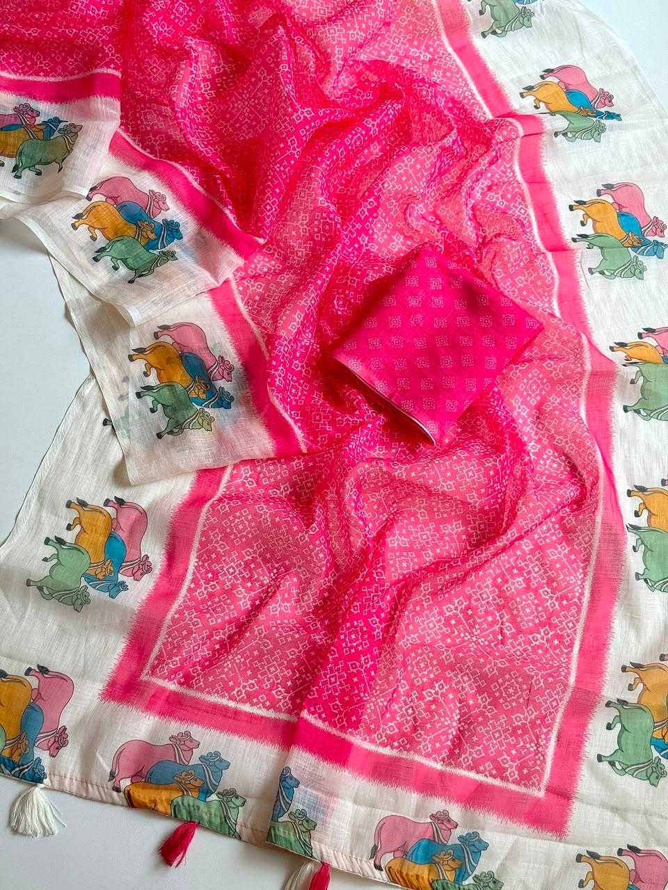 Linen Designer Saree
