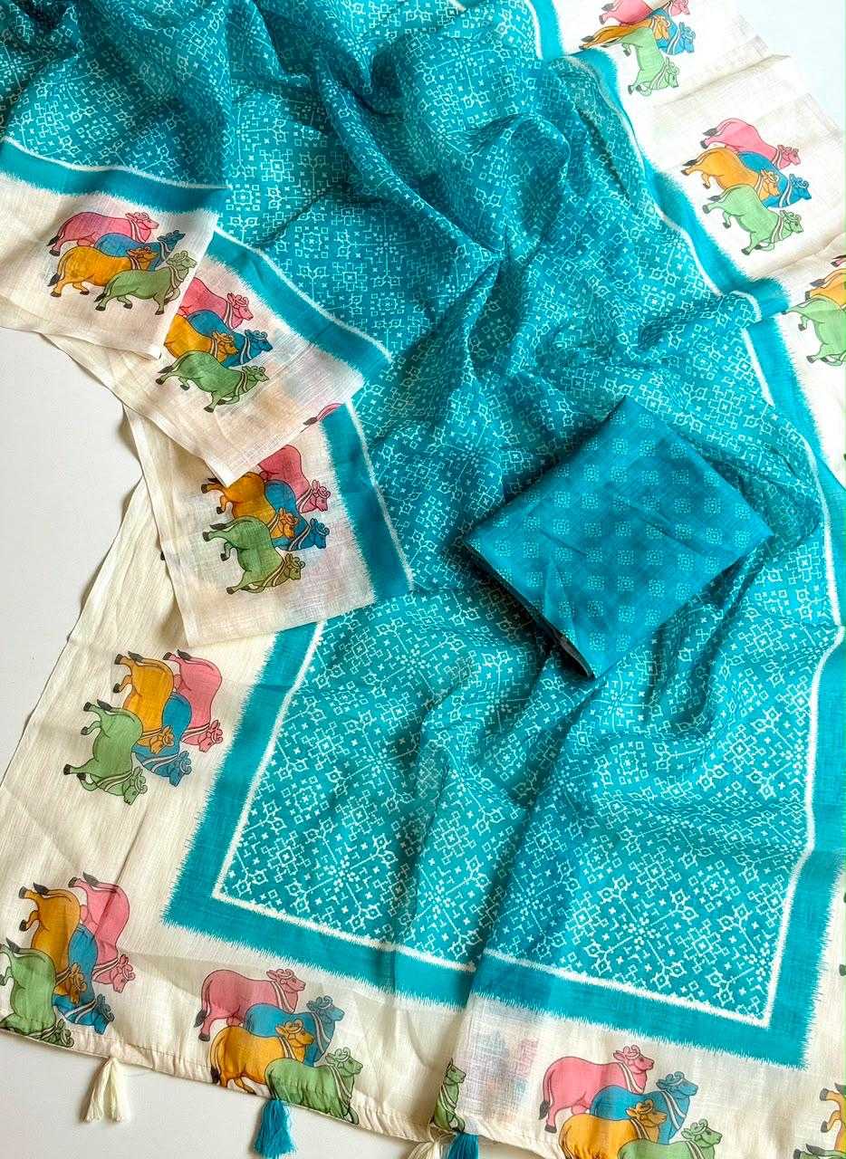 Linen Designer Saree