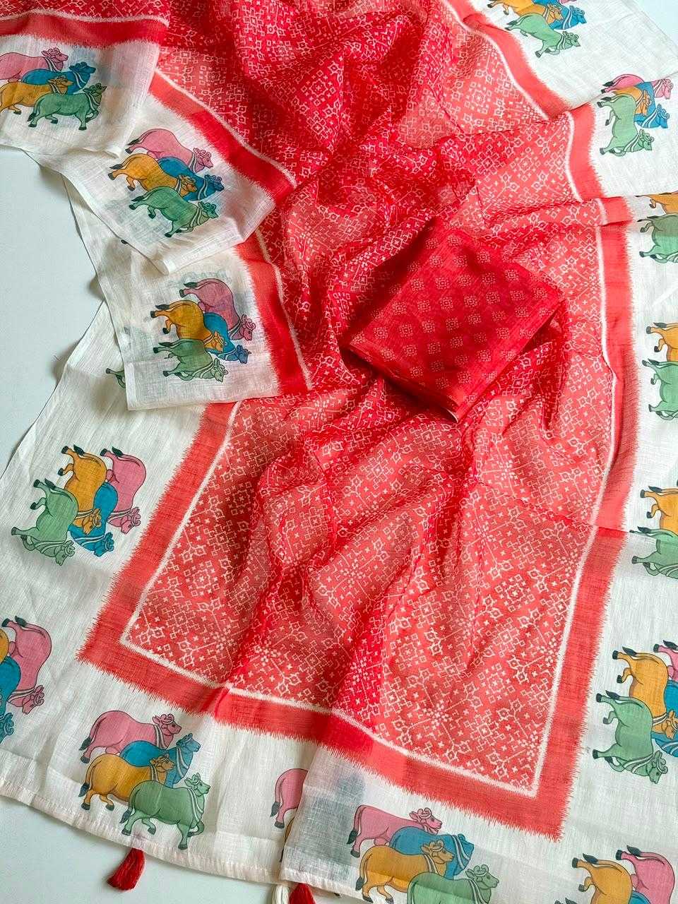 Linen Designer Saree