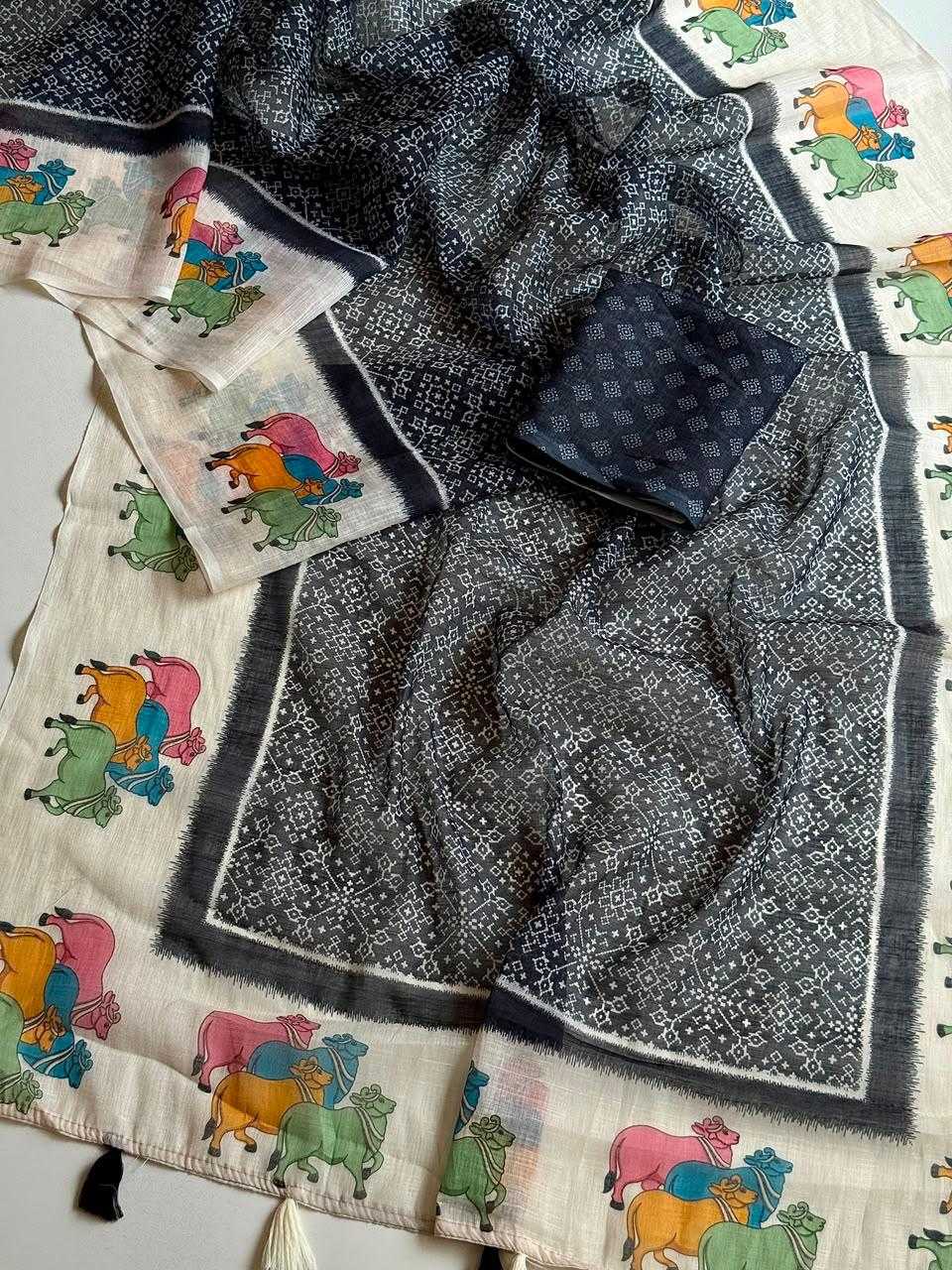Linen Designer Saree