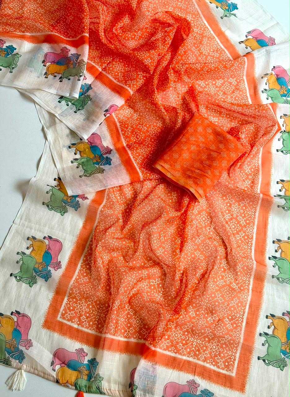 Linen Designer Saree