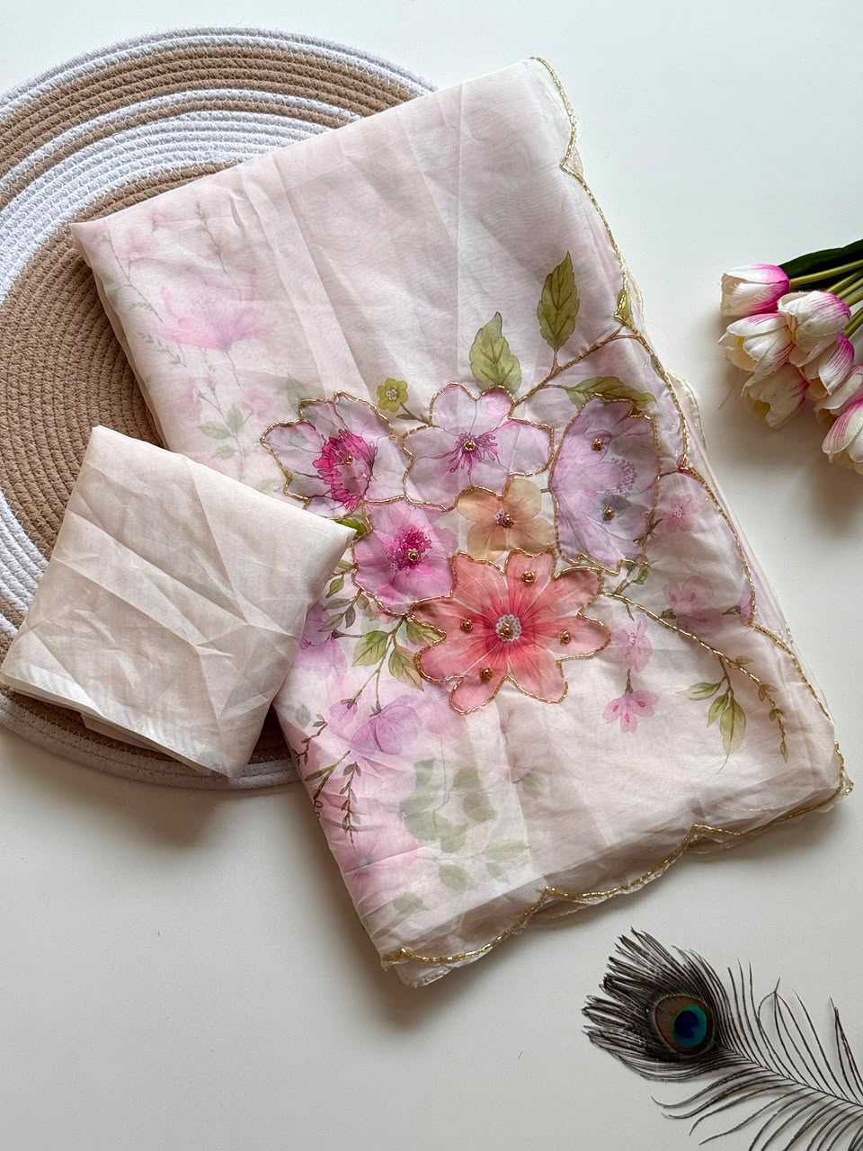 Garima Tabby Silk Soft Saree in Lavender Pink